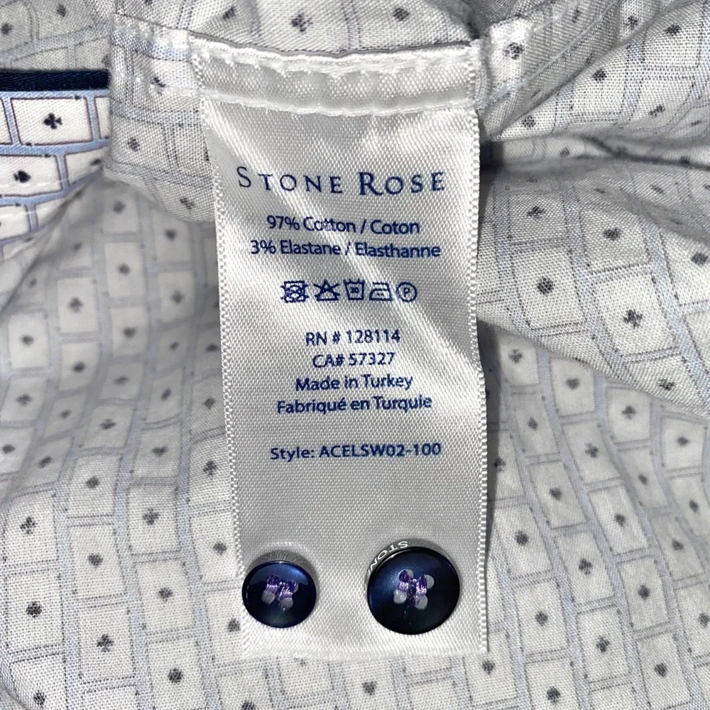 STONE ROSE ☆ Playing Cards Print Long Sleeve Button Up Shirt - Picture 7 of 7